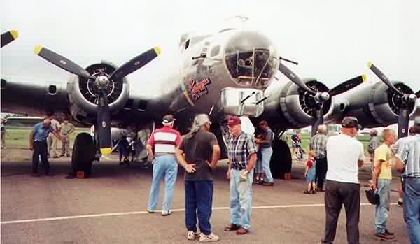 chuck speaking to friend close to B17